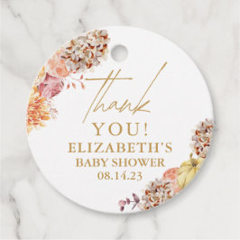 Little Pumpkin Fall Blommigt Baby Shower Gåvor Etiketter
