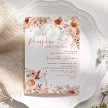 Little Pumpkin Fall Blommigt Baby Shower