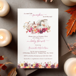 Little Pumpkin Fall Blommigt Baby Shower Inbjudningar