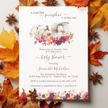 Little Pumpkin Fall Blommigt Baby Shower