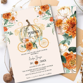 Little Pumpkin Fall blommigt Baby Shower Inbjudningar