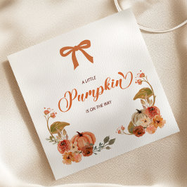 Little Pumpkin Fall Blommigt Baby Shower Pappersservett