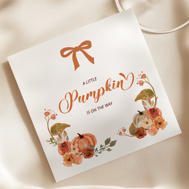 Little Pumpkin Fall Blommigt Baby Shower Pappersservett (Skapare uppladdad)