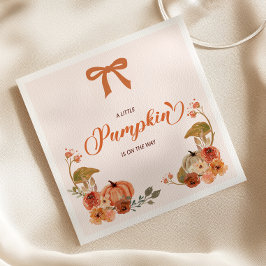 Little Pumpkin Fall Blommigt Baby Shower Pappersservett