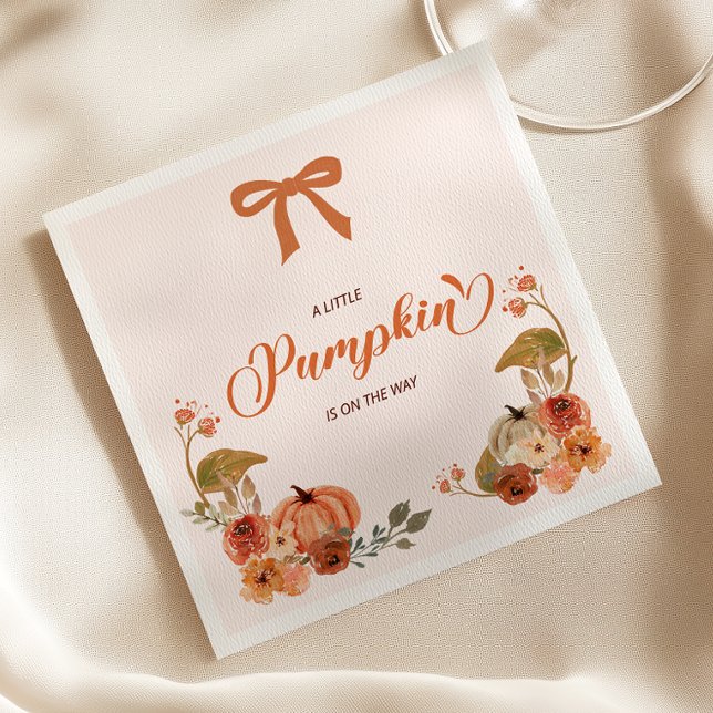 Little Pumpkin Fall Blommigt Baby Shower Pappersservett (Skapare uppladdad)