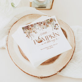 Little Pumpkin Fall Blommigt Rustic Baby Shower Pappersservett