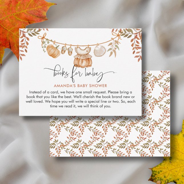 Little Pumpkin Fall Bokar for Baby Shower Tilläggskort (Skapare uppladdad)