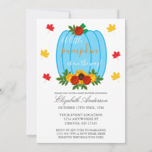 Little Pumpkin Fall Boy Baby Shower Inbjudningar