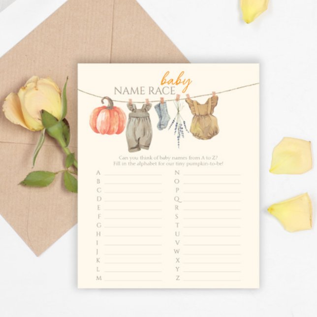Little Pumpkin Fall Clothes Baby Namn Tävling Game (Skapare uppladdad)