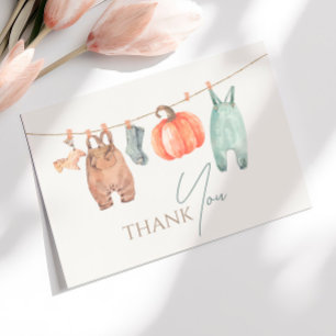 Little Pumpkin Fall Clothes Boy Shower Tack Kort