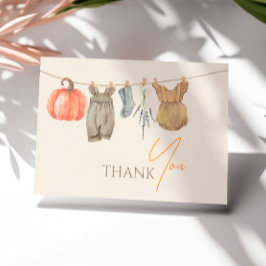 Little Pumpkin Fall Clothes Girl Baby Shower Tack Kort