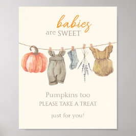 Little Pumpkin Fall Clothes Girl Spädbarn är Sweet Poster