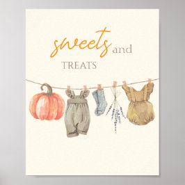 Little Pumpkin Fall Clothes Girl Sweets and Trets Poster