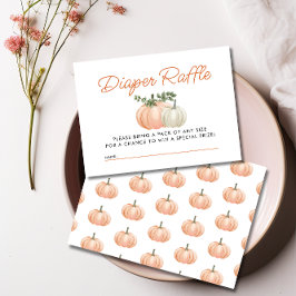 Little Pumpkin Fall Diaper Raffle Baby Shower Tilläggskort