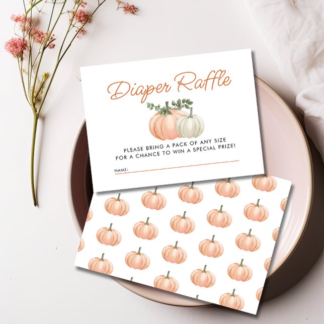 Little Pumpkin Fall Diaper Raffle Baby Shower Tilläggskort (Skapare uppladdad)