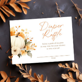 Little Pumpkin Fall Diaper Raffle Baby Shower Tilläggskort