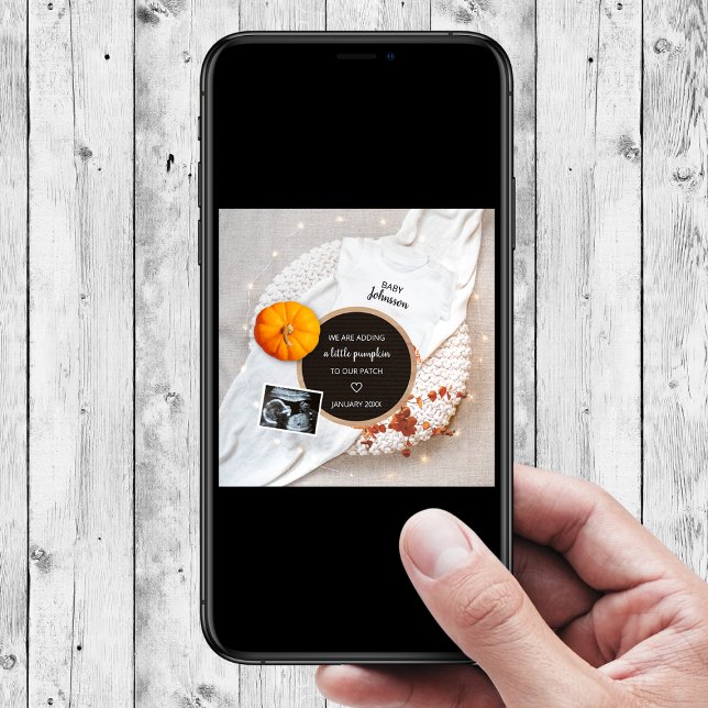 Little Pumpkin Fall Digital Photo Gravid Meddelande (little pumpkin fall digital pregnancy announcement autumn pregnancy reveal )