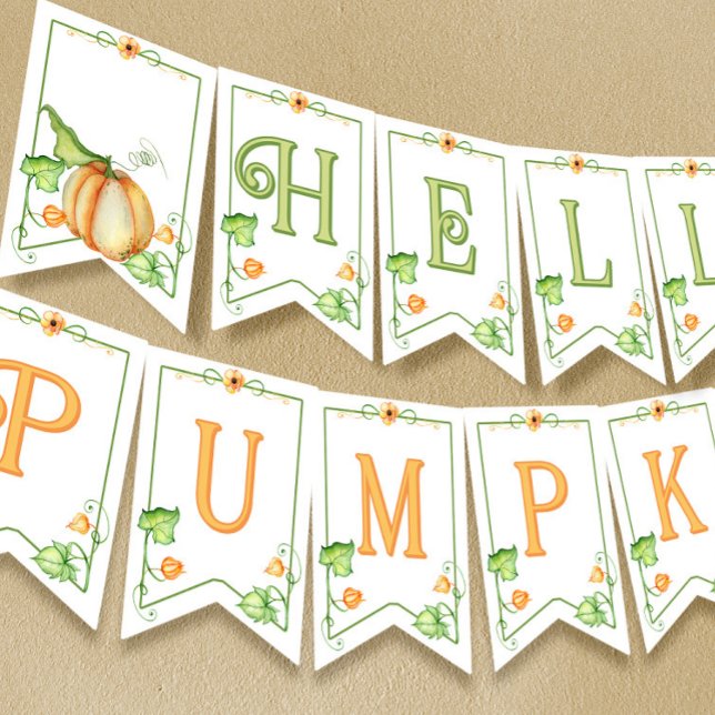Little Pumpkin Fall Gender Neutral Baby Shower Vimplar (Skapare uppladdad)