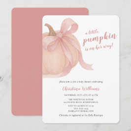 Little Pumpkin Fall Girl Baby Shower Inbjudningar
