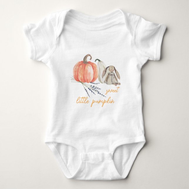 Little Pumpkin Fall Girl Baby Shower T Shirt (Framsida)