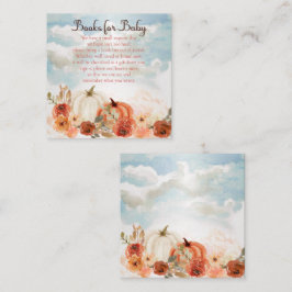 Little Pumpkin | Fall Girl Bokar for Baby Shower Tilläggskort