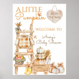 Little Pumpkin Fall Locally Grown Baby Shower Poster