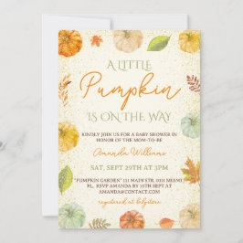 Little Pumpkin Fall Neutralt Baby Shower Inbjudningar