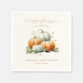 Little Pumpkin Fall Neutralt Baby Shower Pappersservett
