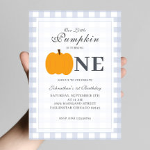 Little Pumpkin Fall Pastel Blue First Birthday