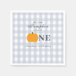 Little Pumpkin Fall Pastel Blue First Birthday Pappersservett