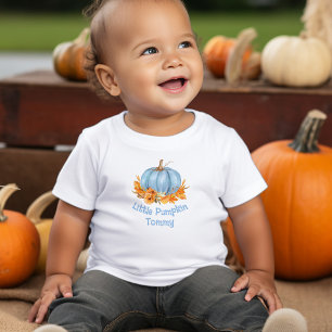 Little Pumpkin Fall Pojke Namn T Shirt