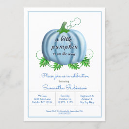 Little Pumpkin Fall Pumpkin Pojke Baby Shower Inbjudningar