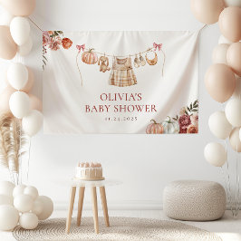 Little Pumpkin Fall Rosa Blommigt Girl Baby Shower