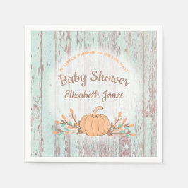 Little Pumpkin Fall Rustic Baby Shower Pappersservett