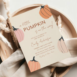Little Pumpkin Fall Watercolor Baby Shower Inbjudningar
