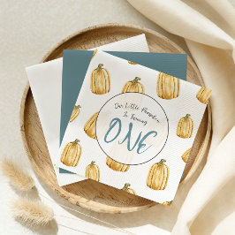 Little Pumpkin Fall Watercolor Boy Birthday Pappersservett