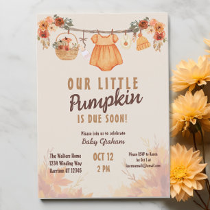 Little Pumpkin Farm Fall Baby Shower Inbjudningar