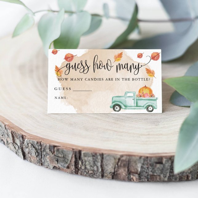 Little Pumpkin Farm Lastbil gissar hur många spelk Visitkort (A fun game for your baby shower!)