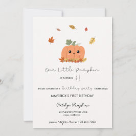 Little Pumpkin First Birthday Invitation Inbjudningar
