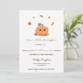 Little Pumpkin First Birthday Invitation Inbjudningar