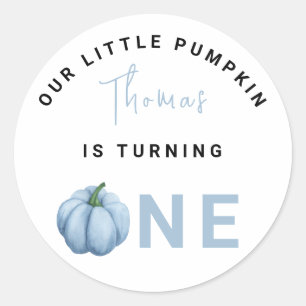 Little Pumpkin First Birthday Party Runt Klistermärke