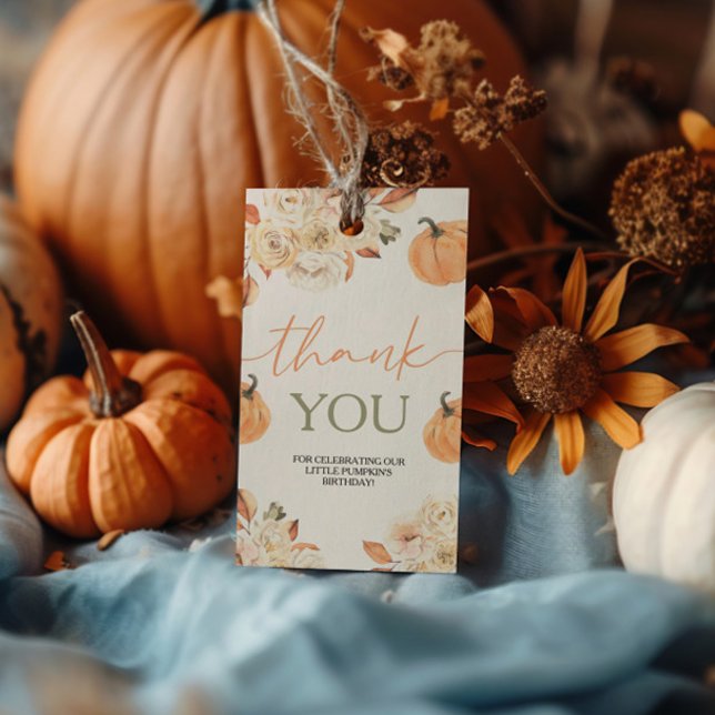 Little Pumpkin First Birthday Presentetikett (Skapare uppladdad)