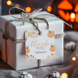 Little Pumpkin First Birthday Square Gåvor Etiketter