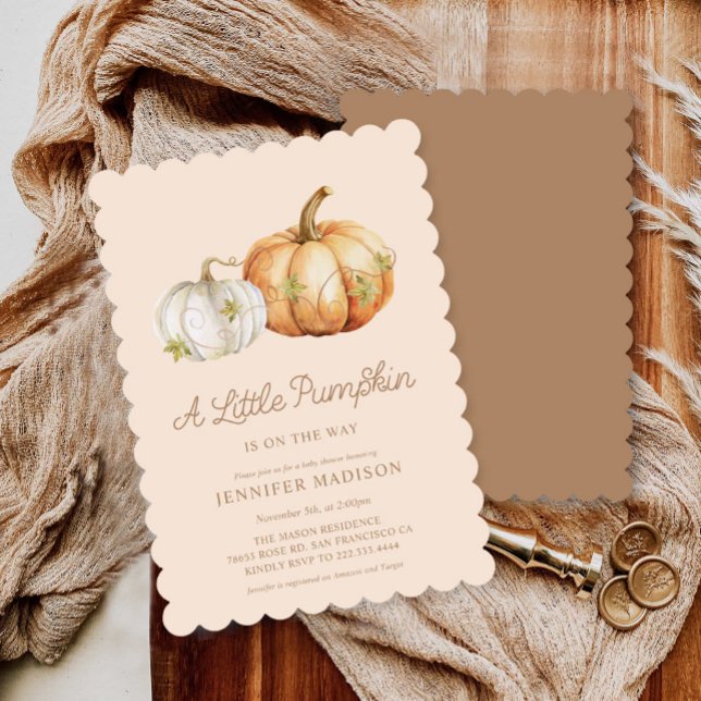 Little Pumpkin Gender Neutral Baby Shower Inbjudningar (Skapare uppladdad)