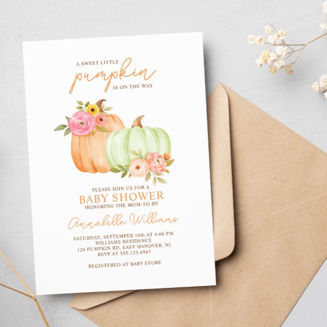 Little Pumpkin Gender Neutral Baby Shower Inbjudningar (Skapare uppladdad)