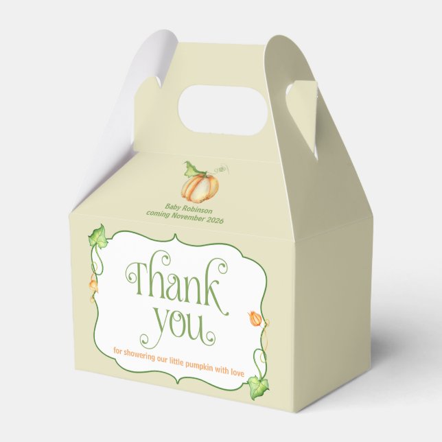 Little Pumpkin Gender Neutral Baby Shower Presentaskar (Framsidan Sidan)