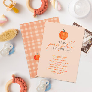 Little Pumpkin Gender Neutral Fall Baby Shower Inbjudningar