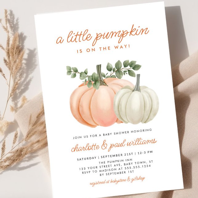 Little Pumpkin Gender Neutral Fall Baby Shower Inbjudningar (Skapare uppladdad)