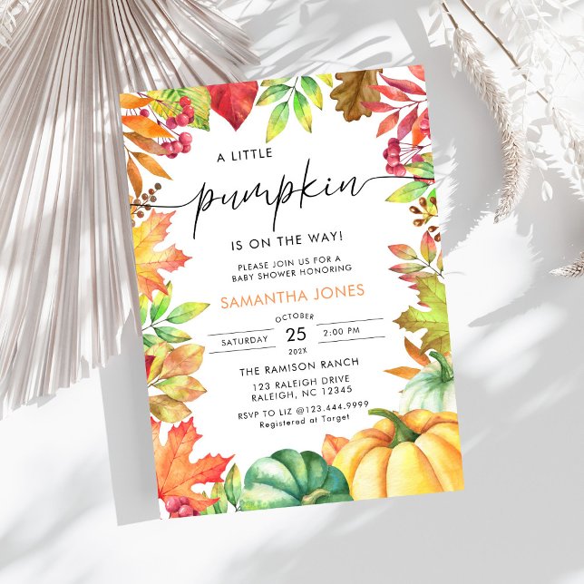 Little Pumpkin Gender Neutral Fall Baby Shower Inbjudningar (Skapare uppladdad)