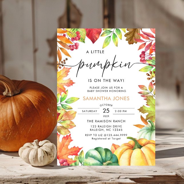 Little Pumpkin Gender Neutral Fall Baby Shower Inbjudningar (Skapare uppladdad)